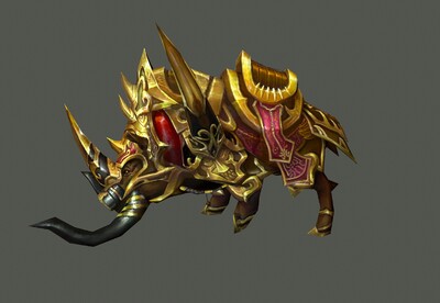 手绘 金甲野猪坐骑【有动画】 次世代 野猪王