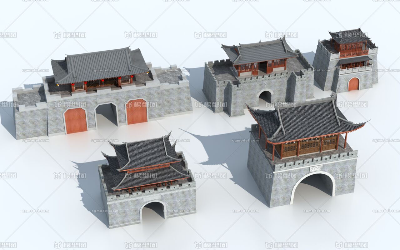 城楼 古城楼模型-公共设施模型库-3ds Max(.max)模型下载-cg模型网