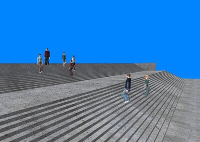 配景人物/上台阶/爬楼梯/商业街/广场/观光/建筑漫游/动画人/动态人群