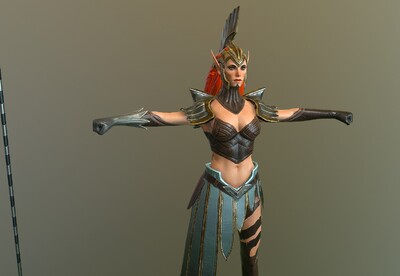 pbr 次世代 精灵女战士  女精灵  精灵卫兵 elf