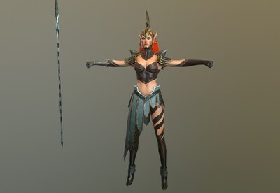 pbr 次世代 精灵女战士  女精灵  精灵卫兵 elf