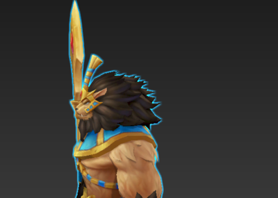 次时代有法线贴图的狮头人战士