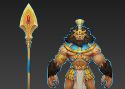 次时代有法线贴图的狮头人战士