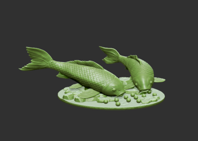 260 鲤鱼 浪花 吉祥 金鱼 鱼 发财_孙鹏cg作品_动物鱼类_cg模型网