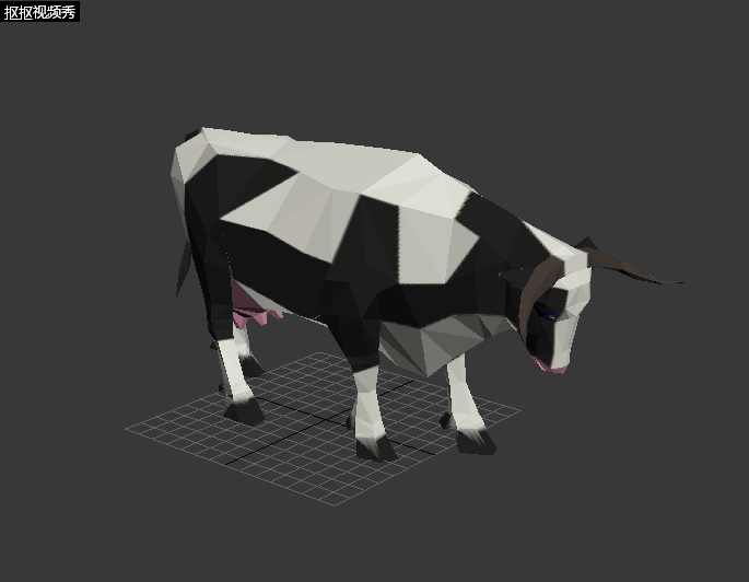 low poly 风格 卡通 奶牛 高质量 游戏模型