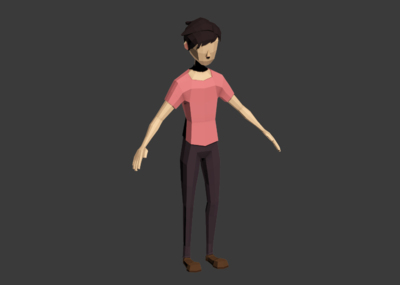 卡通男人 q版人 小人模型 3dmax模型 lowpoloy 低面模型