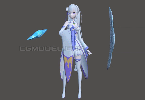 卡通女孩emilia 漫画女人 16组动画 动漫女角色女主角卡通人物 Cg模型网 Cgmodel 三维设计师交流互动平台 专注多品类3d模型下载 原创作品分享 软件学习