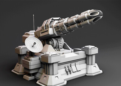 武器 金属火炮 次世代红色警戒之质子撞击炮 自带材质纹理贴图