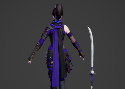 次世代 pbr 日本 女忍者 女刺客 女杀手 甲贺 伊贺 日本武士 武士刀