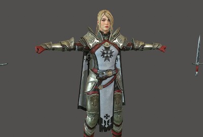 pbr 次世代 西方女士兵  中世纪 女战士 简模 女骑士
