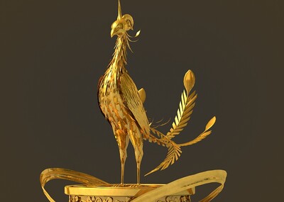朱雀,凤凰,孔雀,金质凤凰,金凤凰,装饰品,雕像,凤凰雕塑,金凤凰雕塑