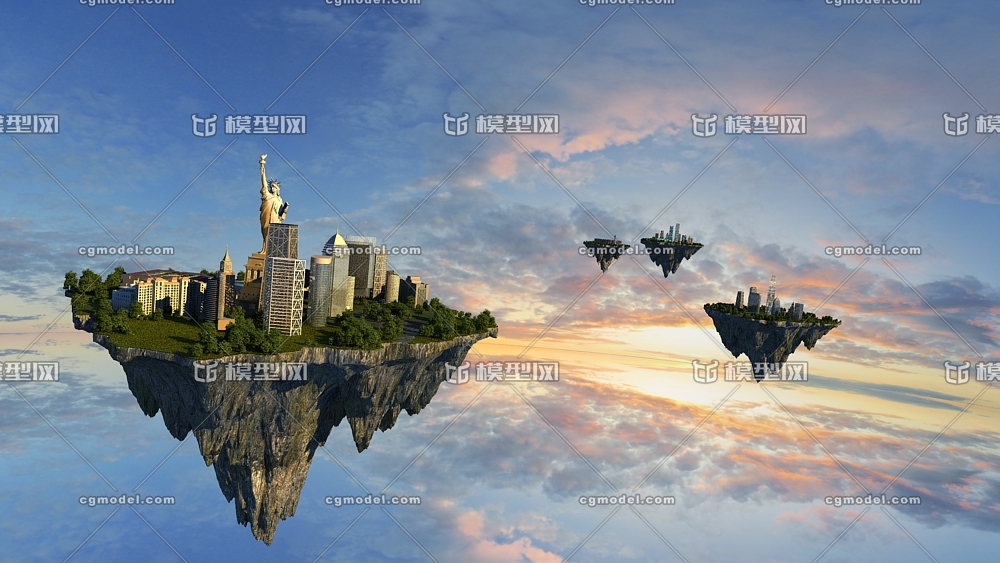 悬浮岛 空中岛 天空之城 岛屿