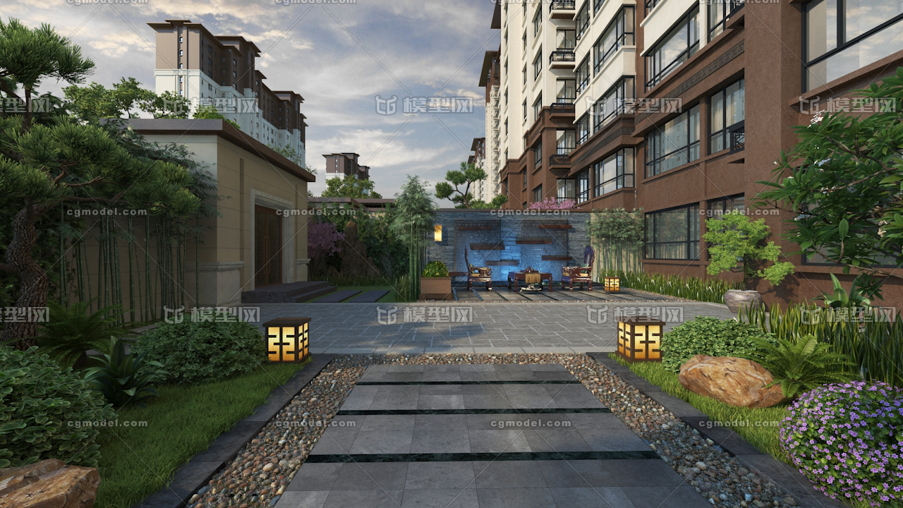 新中式庭院 小院 院子 中国风