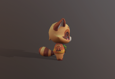 q版小浣熊  卡通可爱小熊 动物角色 游戏模型 小妖怪 4种格式