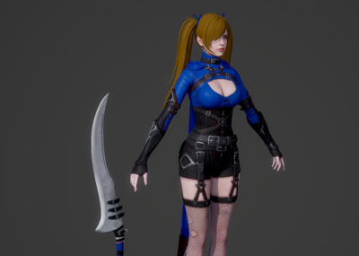 次世代 pbr 性感 女刺客 女杀手 超杀女 暗影 游侠 盗贼 皮衣 紧身衣