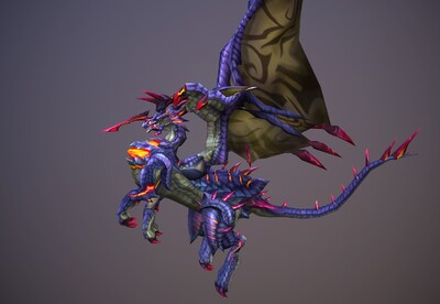 简模魔龙boss【14组动画】 手绘 飞龙  恶龙