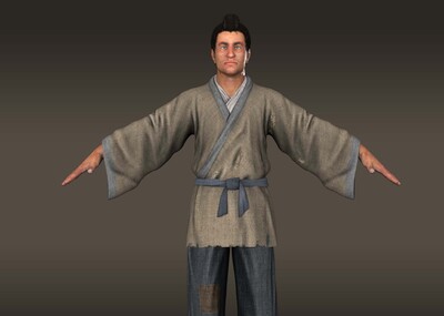 带绑定 古代男人 古代农夫 农民  贫民 老汉 庄稼汉 老百姓 写实男人