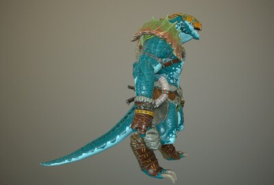 18个动画 蜥蜴怪2 次世代 pbr 蜥蜴战士 lizard  变异蜥蜴