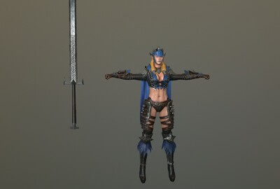 动画  野蛮女战士  pbr 次世代 西方 古代 野蛮女人