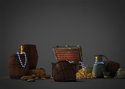 宝箱,金币,宝藏,金子,古董, 金银财宝_qq123qq作品_场景场景部件_cg