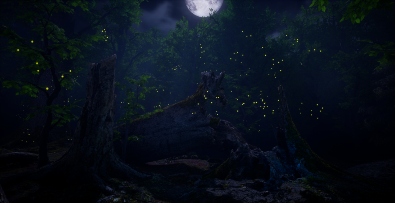ue4场景制作练习夜色树林