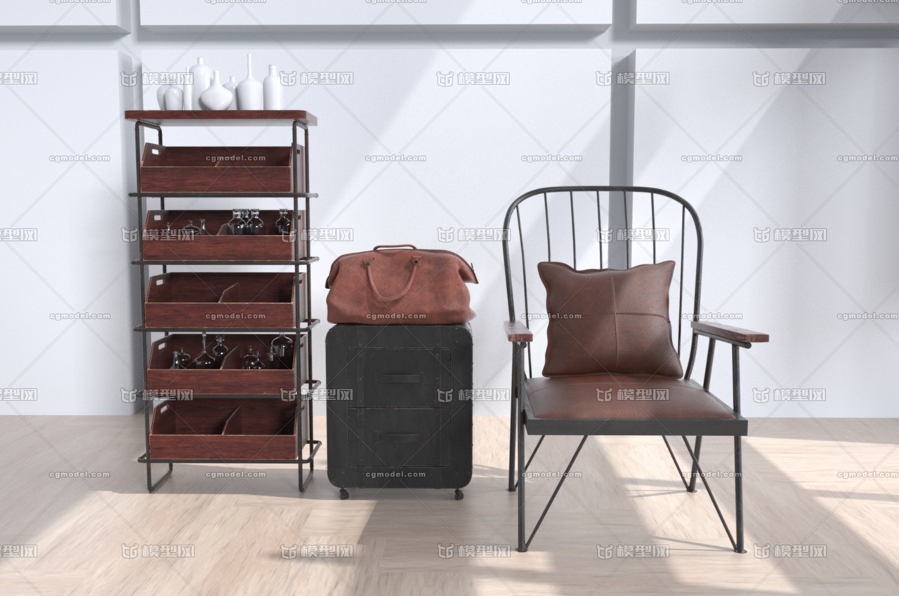 c4d写实客厅椅子小场景模型-餐厅模型库-Cinema 4D(.c4d)模型下载-cg模型网