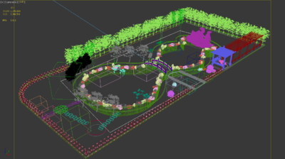 園林景觀 人工湖 休閒公園 園_艾菲爾設計作品_場景自然場景_cg模型網