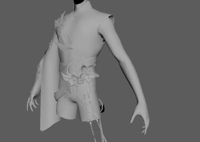 古风人物 maya模型 半身 不带头 侠客衣服