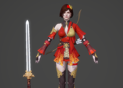 次世代 pbr 武侠风 美女 古装 弓箭手 中国风 武林 江湖 女中豪杰