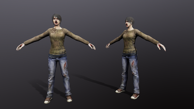 次世代低模 僵尸 丧尸 模型 活死人 游戏僵尸模型 尸体 生化危机 怪物