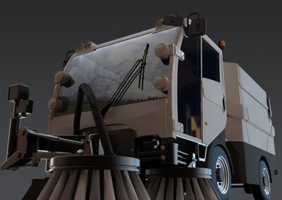 清洁车,紧凑型吸尘清扫机,扫路车,com_qq123qq作品_车辆工程车_cg模型