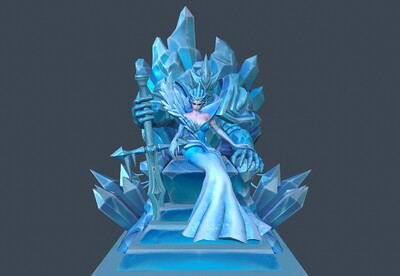 冰雪女王 queen【有动画】冰封王座 _我爱cgmodel作品_人物女人人物