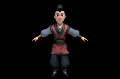 男人 中国古装卡通女男人 中国风卡通青年 男青年 带绑定 东方小伙子