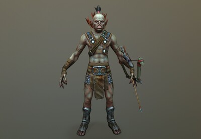 手繪 半獸人弓箭手 帶動畫 魔戒妖精 妖怪 orc