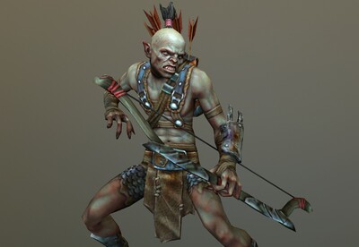 手繪 半獸人弓箭手 帶動畫 魔戒妖精 妖怪 orc