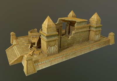 次世代 简模 古埃及神庙  神殿  庙宇  法老建筑