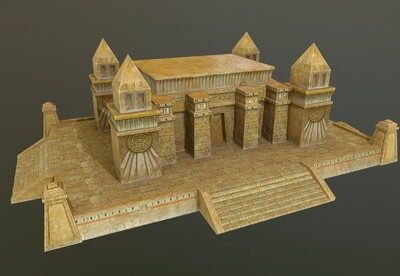 次世代 简模 古埃及神庙  神殿  庙宇  法老建筑