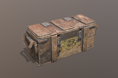 次时代pbr材质军用箱子 子弹箱  补给箱 木箱子 弹药箱 战争场景道具