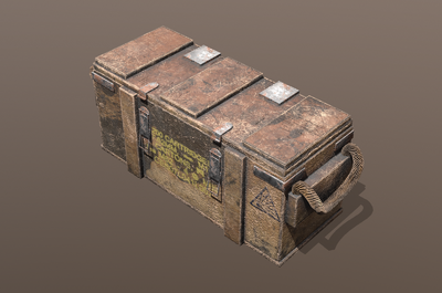 次时代pbr材质军用箱子 子弹箱  补给箱 木箱子 弹药箱 战争场景道具