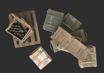 pbr次世代 弹药箱 炮弹箱子 军事补给 补给箱 战争物资 后援补给