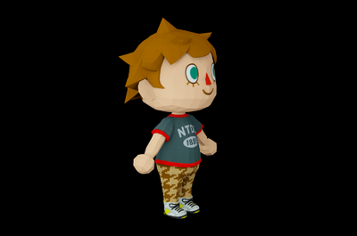 lowpoly男孩 9个表情 卡通 低面 q版男生 男村民 动物之森 可爱 游戏