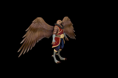 鸟人 怪物 游戏怪物 pbr 次世代 卡通 骨骼 老鹰拟人 鹰