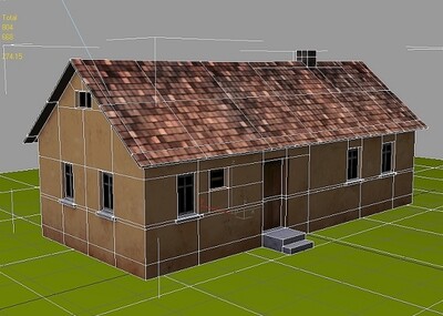 瓦房子 游戏场景建筑 农村的黄泥_双晴作品_建筑私人住宅_cg模型网