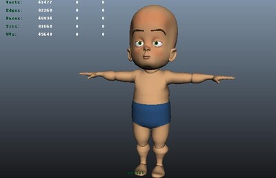 cf系列 带绑定 卡通q版人物角色 小宝_双晴作品_人物孩子-男_cg模型网