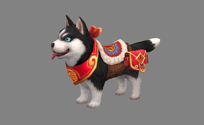 小狗坐骑 哈士奇 雪橇犬 宠物狗 小黑狗 小花狗