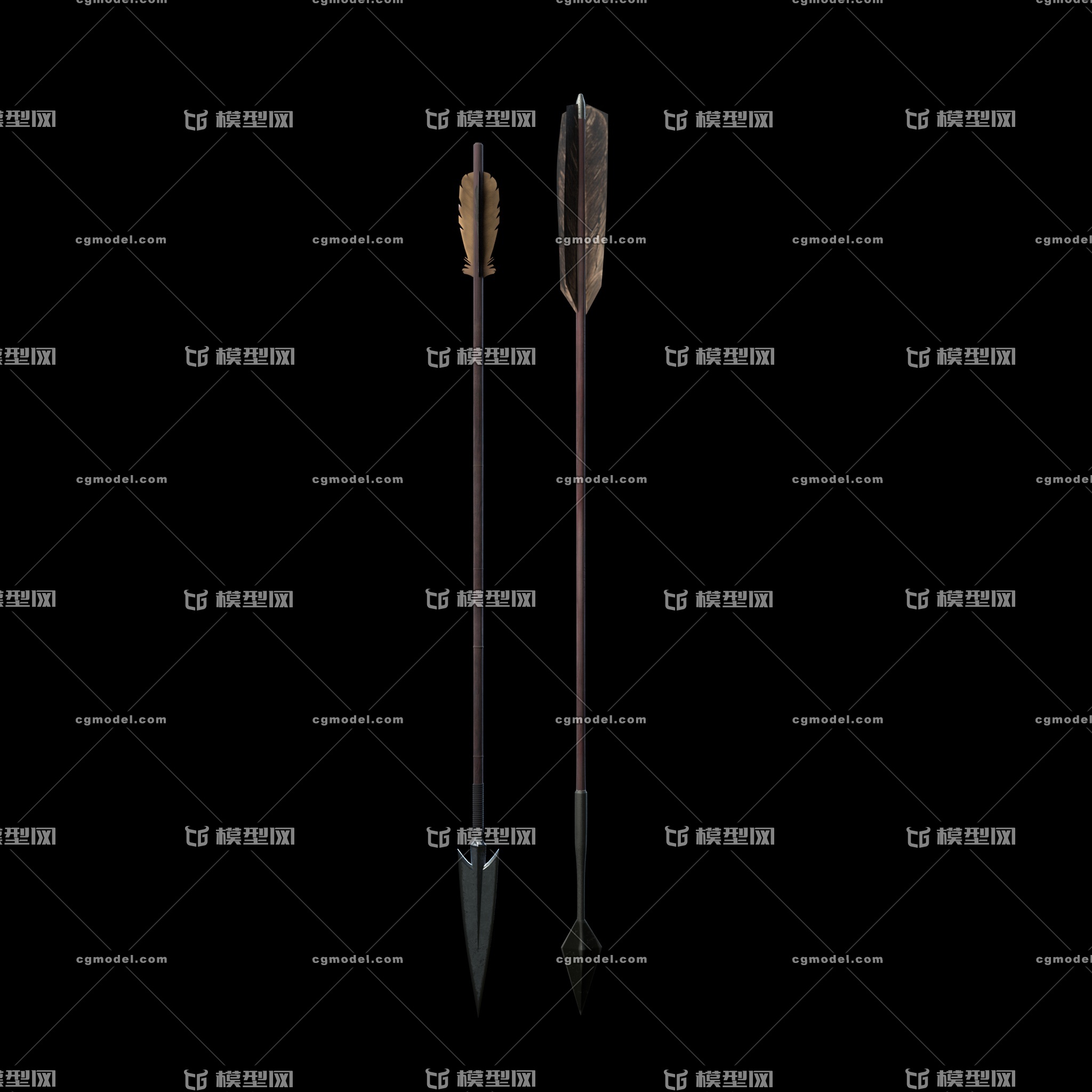 弓箭 古代弓箭_海枯石爛作品_武器冷兵器_cg模型網