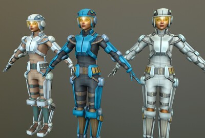 女性机械外骨骼 动力装甲 次世代 强化服 机械套装 mechsuit