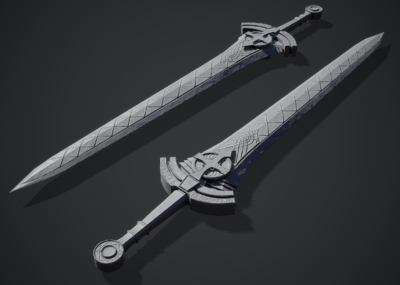 次世代 pbr 光明大剑 战神之剑 宝剑 神兵利器 死神之剑 巨剑 古剑