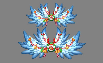 圣诞节翅膀 背饰 冰雪之翼 雪人 雪花 节日翅膀