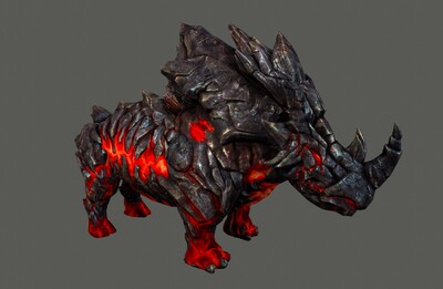岩浆犀牛怪02 次世代 犀牛怪物 赤炎犀牛 rhino